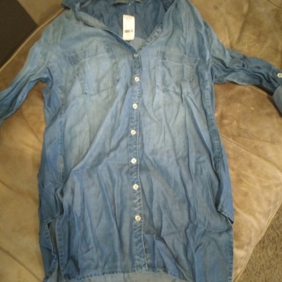 New York & Company Denim long sleeve shirt (SUPER SOFT) - Picture 9 of 16